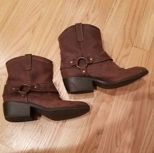 Brown western-style booties